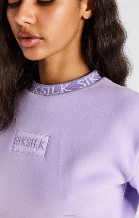 Frauen SikSilk Lila Crop-Sweatshirt Bekleidung J0NL82