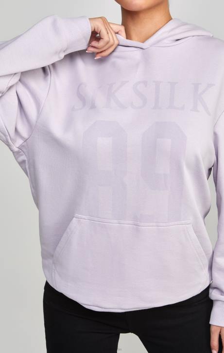 Frauen SikSilk Lila übergroßer 89-Kapuzenpullover Bekleidung J0NL115