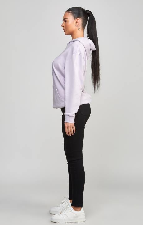 Frauen SikSilk Lila übergroßer 89-Kapuzenpullover Bekleidung J0NL115