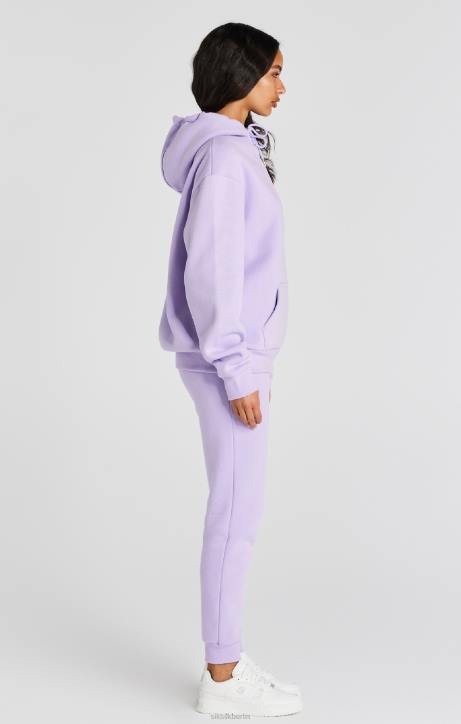 Frauen SikSilk Lilafarbener Oversize-Hoodie Bekleidung J0NL123