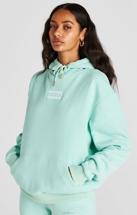 Frauen SikSilk Mintfarbener Deluxe-Oversize-Hoodie Bekleidung J0NL164