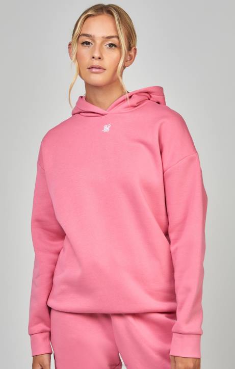 Frauen SikSilk Pinkfarbener Essential-Kapuzenpullover zum Überziehen Bekleidung J0NL104