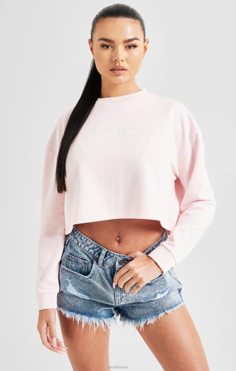 Frauen SikSilk Rosafarbenes Signature-Sweatshirt Bekleidung J0NL83