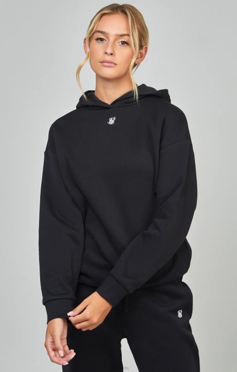 Frauen SikSilk Schwarzer, unverzichtbarer Kapuzenpullover zum Überziehen Bekleidung J0NL99