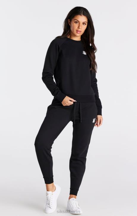 Frauen SikSilk Schwarzes Essential-Crew-Sweatshirt Bekleidung J0NL98