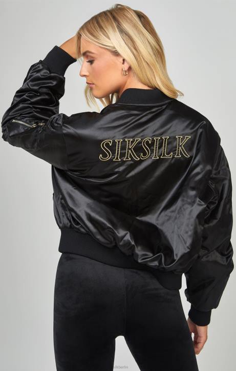Frauen SikSilk Hochglänzende, übergroße Bomberjacke Bekleidung J0NL136