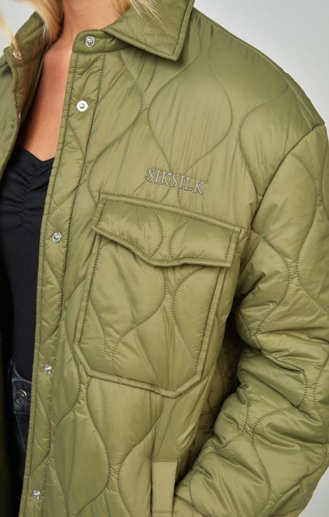 Frauen SikSilk Leichte, khakifarbene Steppjacke Bekleidung J0NL126