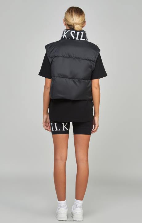 Frauen SikSilk schwarze Kurzweste Bekleidung J0NL132