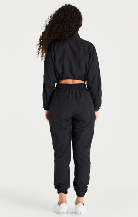 Frauen SikSilk schwarze, kurze, geraffte Jacke Bekleidung J0NL139