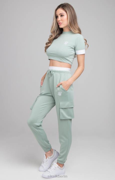 Frauen SikSilk Grünes Crop-T-Shirt Bekleidung J0NL46