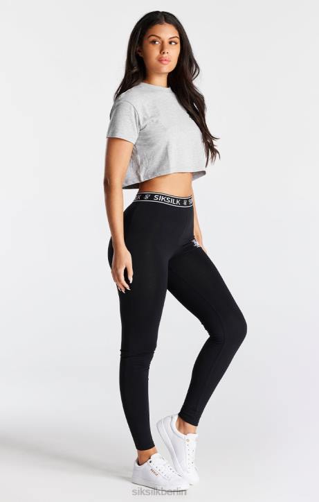 Frauen SikSilk Grau meliertes, kurz geschnittenes Essential-T-Shirt mit Box-Passform Bekleidung J0NL29