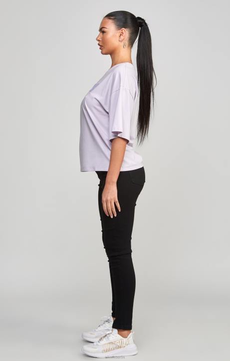 Frauen SikSilk Lilafarbenes Crop-T-Shirt mit College-Logo Bekleidung J0NL55