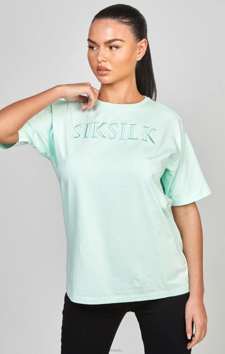 Frauen SikSilk Mintfarbenes, besticktes Boyfriend-T-Shirt Bekleidung J0NL64