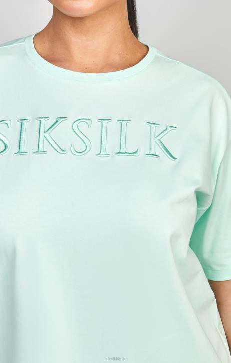 Frauen SikSilk Mintfarbenes, besticktes Boyfriend-T-Shirt Bekleidung J0NL64