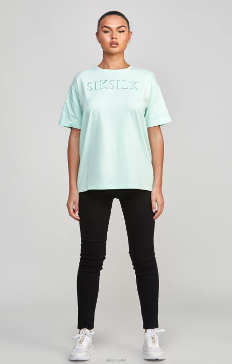 Frauen SikSilk Mintfarbenes, besticktes Boyfriend-T-Shirt Bekleidung J0NL64