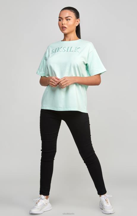 Frauen SikSilk Mintfarbenes, besticktes Boyfriend-T-Shirt Bekleidung J0NL64