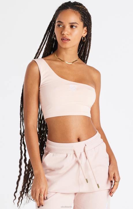 Frauen SikSilk Rosa One-Shoulder-Crop-Top Bekleidung J0NL39