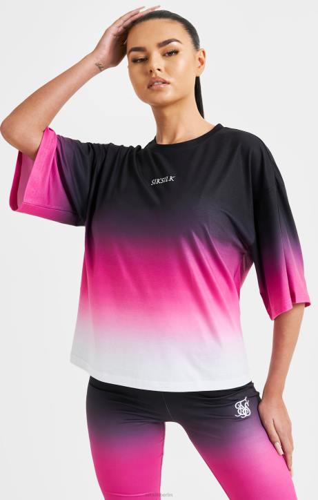 Frauen SikSilk Rosa verblassendes T-Shirt Bekleidung J0NL56