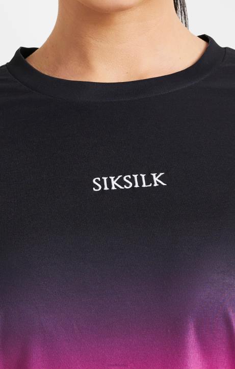 Frauen SikSilk Rosa verblassendes T-Shirt Bekleidung J0NL56