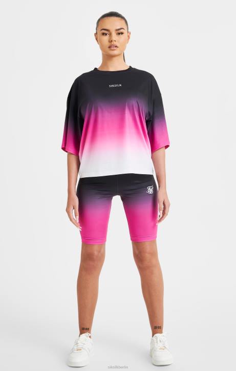 Frauen SikSilk Rosa verblassendes T-Shirt Bekleidung J0NL56