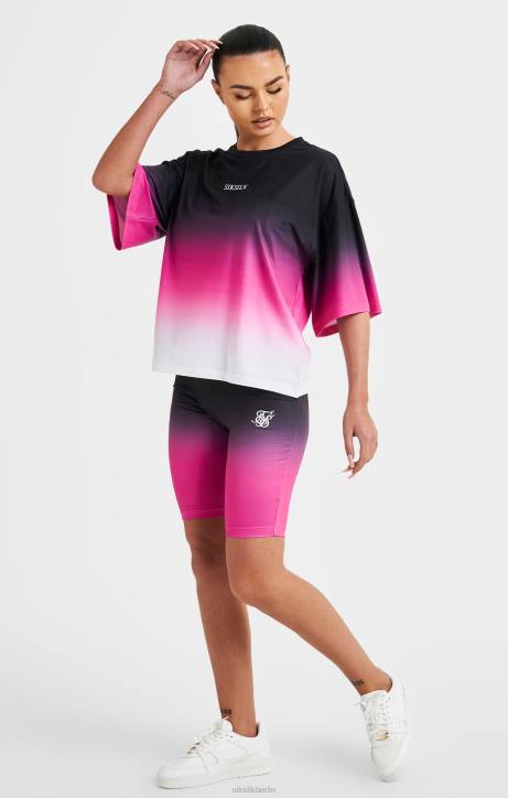 Frauen SikSilk Rosa verblassendes T-Shirt Bekleidung J0NL56