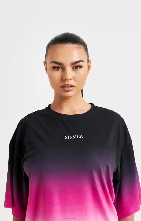 Frauen SikSilk Rosa verblassendes T-Shirt Bekleidung J0NL56