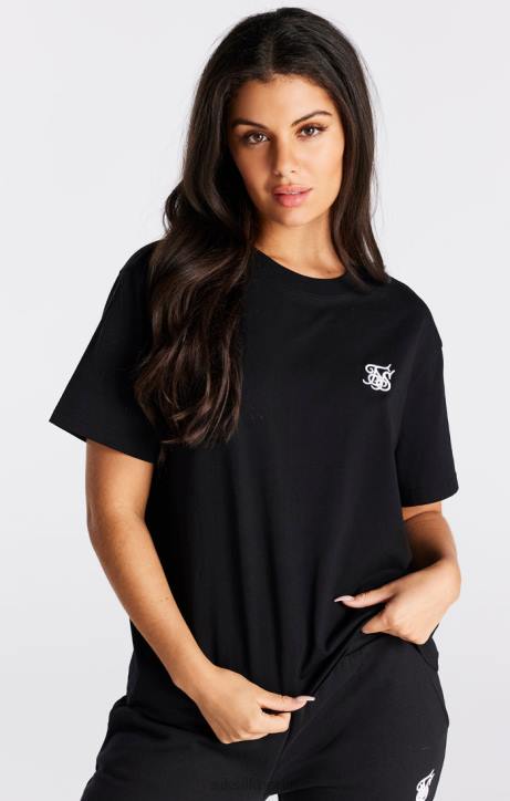 Frauen SikSilk Schwarzes Essential-Boyfriend-T-Shirt Bekleidung J0NL40