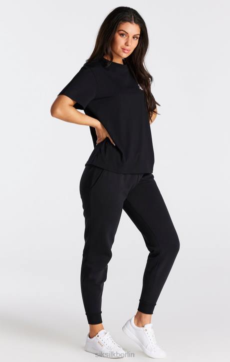 Frauen SikSilk Schwarzes Essential-Boyfriend-T-Shirt Bekleidung J0NL40