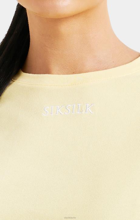 Frauen SikSilk T-Shirt mit Zitronen-Logomuster Bekleidung J0NL70