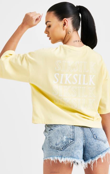 Frauen SikSilk T-Shirt mit Zitronen-Logomuster Bekleidung J0NL70