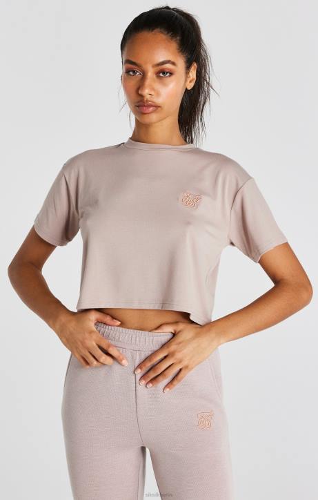 Frauen SikSilk Verwaschenes rosa Crop-T-Shirt Bekleidung J0NL34