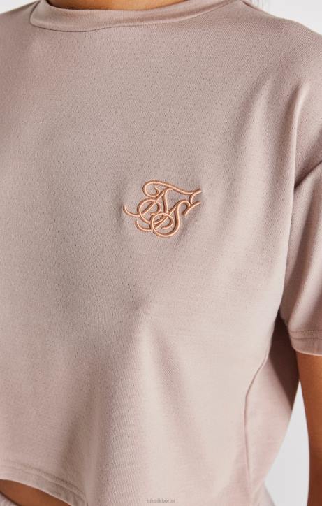 Frauen SikSilk Verwaschenes rosa Crop-T-Shirt Bekleidung J0NL34