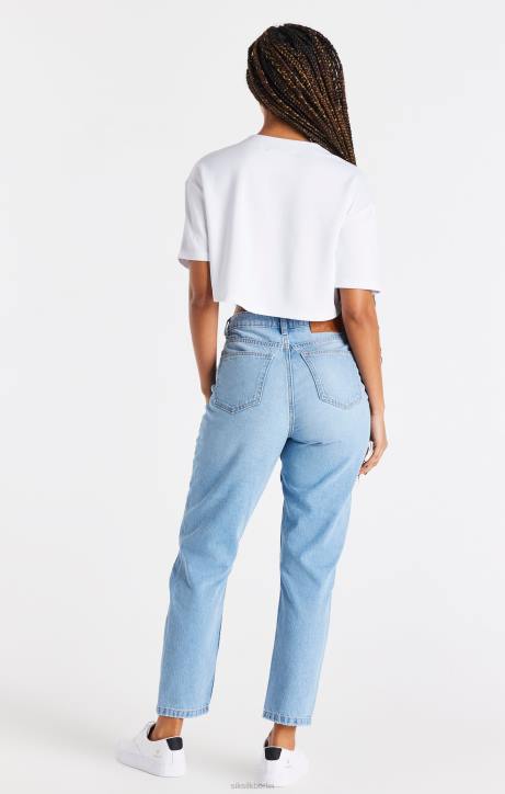 Frauen SikSilk Weißes Baseball-Crop-Trikot Bekleidung J0NL50