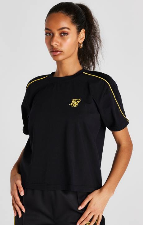 Frauen SikSilk schwarzes T-Shirt Bekleidung J0NL49