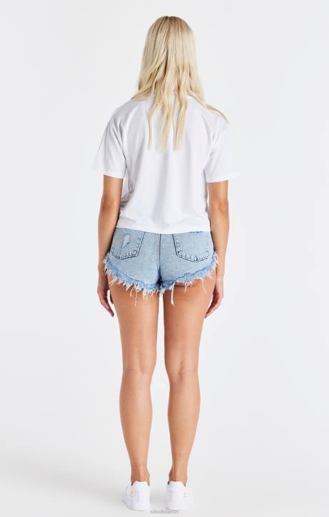 Frauen SikSilk weißes Mesh-T-Shirt Bekleidung J0NL32