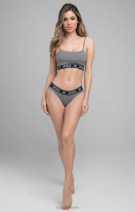 Frauen SikSilk Grau meliertes Bralette mit Trägern Bekleidung J0NL216
