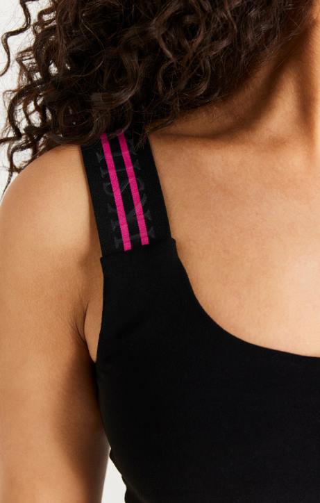 Frauen SikSilk Kurzes One-Shoulder-Bralette mit schwarzem Band Bekleidung J0NL71