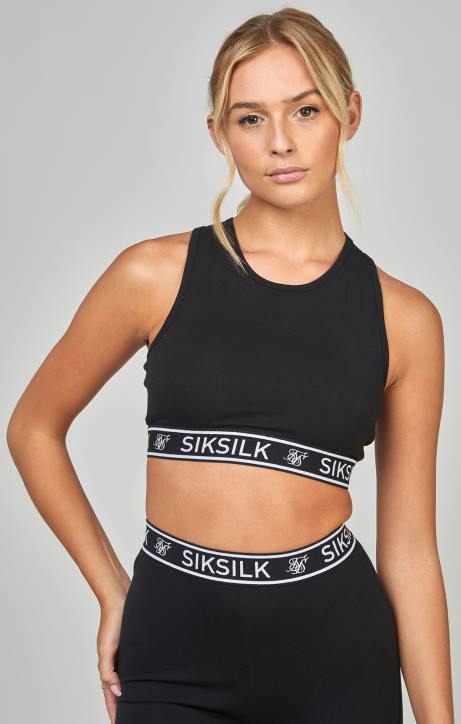 Frauen SikSilk Schwarzes Essential-Bralette mit Band Bekleidung J0NL31