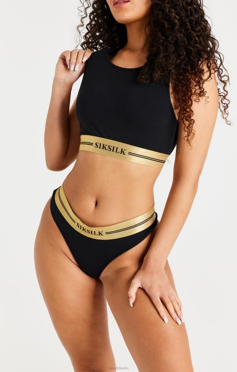 Frauen SikSilk Schwarzes Racerback-Bralette Bekleidung J0NL207