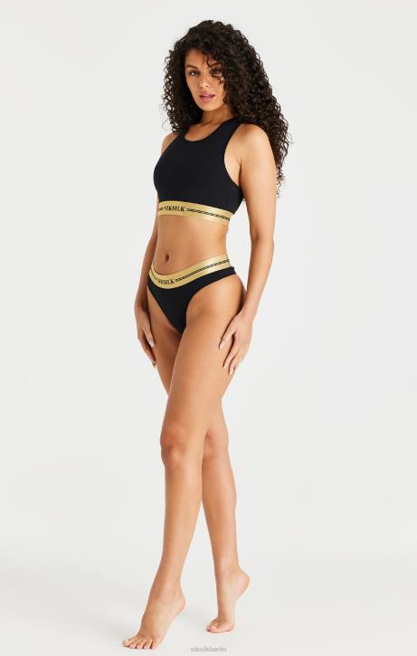 Frauen SikSilk Schwarzes Racerback-Bralette Bekleidung J0NL207