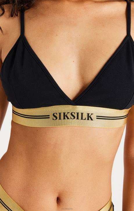 Frauen SikSilk Schwarzes Triangel-Bralette Bekleidung J0NL206
