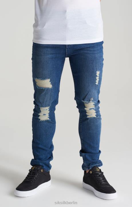 Jungen SikSilk Slim-Jeans aus Midstone-Jeans im Distressed-Look Bekleidung J0NL309