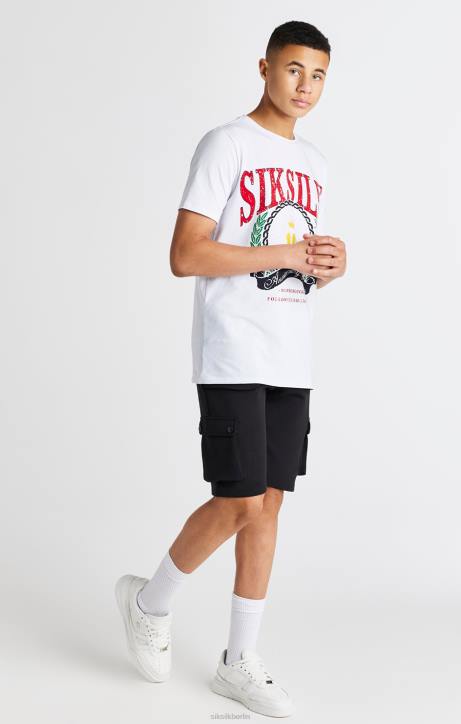 Jungen SikSilk Schwarze Cargo-Shorts Bekleidung J0NL315