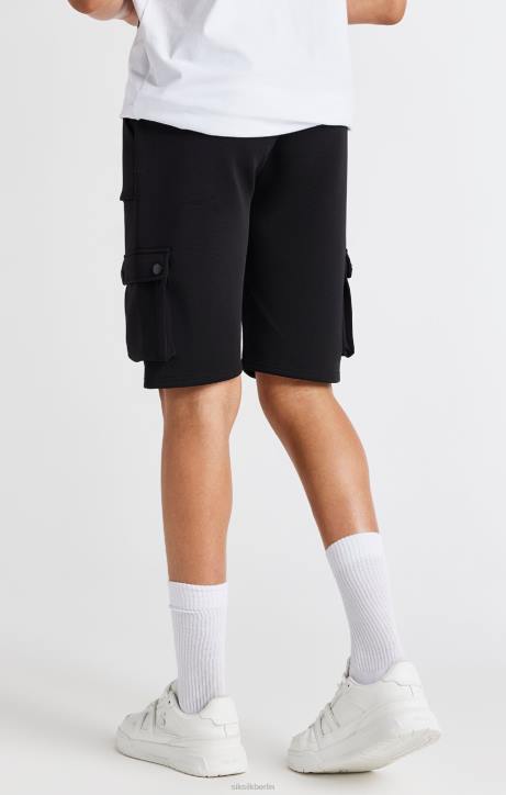 Jungen SikSilk Schwarze Cargo-Shorts Bekleidung J0NL315