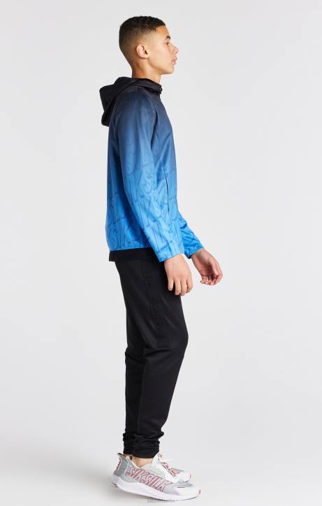 Jungen SikSilk Blauer, verblasster Kapuzenpullover mit Reißverschluss Bekleidung J0NL293