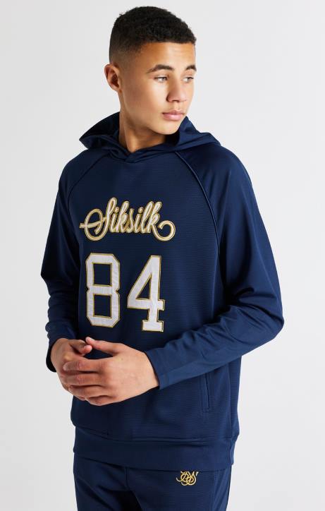 Jungen SikSilk Marineblauer Retro-Kapuzenpullover Bekleidung J0NL294