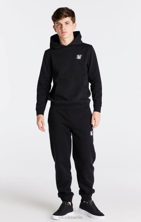 Jungen SikSilk Schwarzer Essentials-Kapuzenpullover zum Überziehen Bekleidung J0NL290