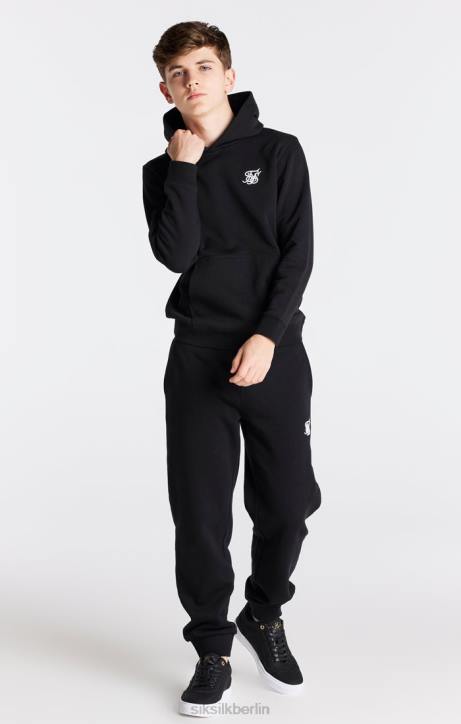 Jungen SikSilk Schwarzer Essentials-Kapuzenpullover zum Überziehen Bekleidung J0NL290