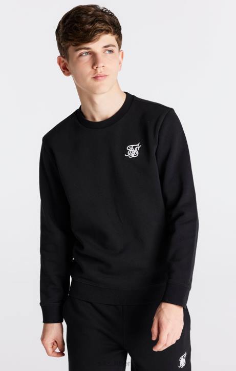 Jungen SikSilk Schwarzes Essentials-Sweatshirt Bekleidung J0NL291