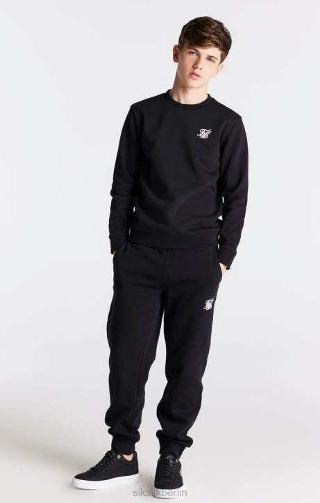 Jungen SikSilk Schwarzes Essentials-Sweatshirt Bekleidung J0NL291